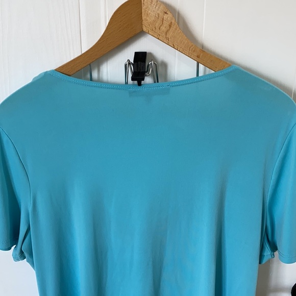 Addition Elle light blue draped neck t-shirt - Picture 3 of 5